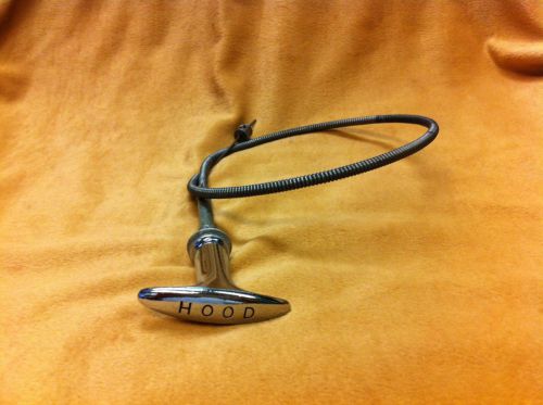 1955,1956,1957 thunderbird original chrome hood release cable with end clamp