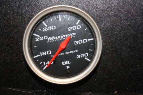Stewart warner gauges 114572 2-1/16&#034; oil temperature gauge 140-320f 12&#039;cap black
