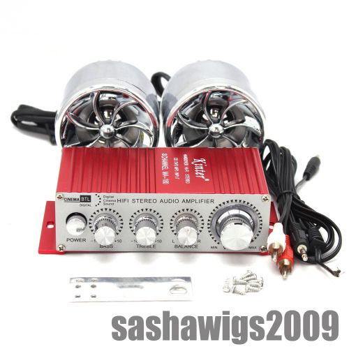 Good quality red power amplifier with 2x speakers hi-fi 2 channels mp3 usb