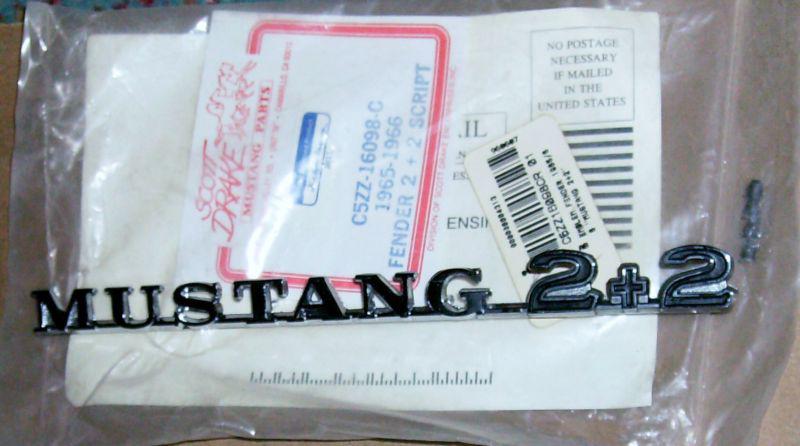 1965-66 mustang-coupe-fastback-gt- repro   mustang 2 + 2 fender emblem  