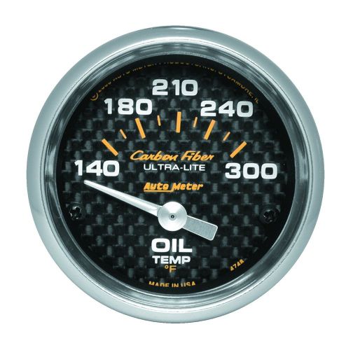 Auto meter 4748 2-1/16&#039;&#039; c/f oil temp. 140-300f elec.