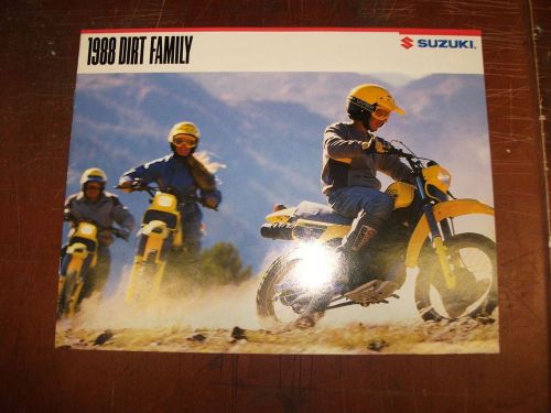 Original nos 1988 suzuki motorcycle sales brochure dirt family full line up rm