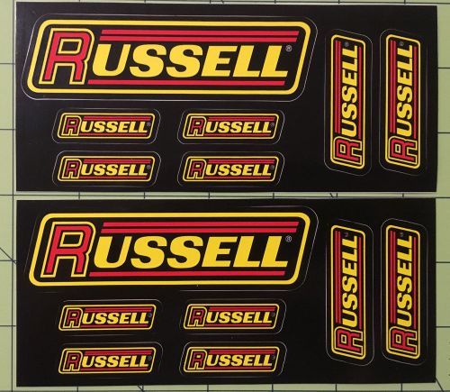 Russell performance hose &amp; fittings pair of decal sheets racing stickers