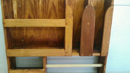 Teak wood dish and cup holder 17 3/4&#034; x 17&#034; x 4 1/2&#034;