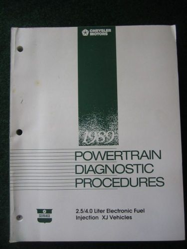 1989 powertrain diagnostic service manual jeep cherokee 2.5l 4.0l efi xj