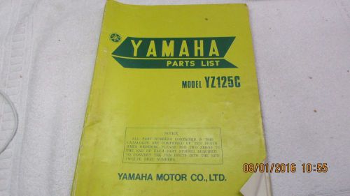 Genuine yamaha yz125c parts list, first edition 1974 clean