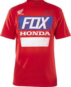 Fox racing mens honda distressed basic tee t shirt red mx atv off road 18984-008