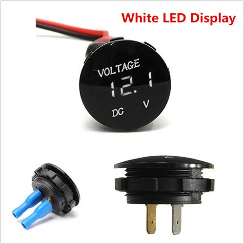 Waterproof dc12v white led digital display voltmeter auto car boat voltage meter