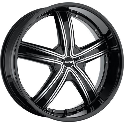 M103-1875003340b 18x7.5 5x112 5x4.5 (5x114.3) wheels rims black machined alloy