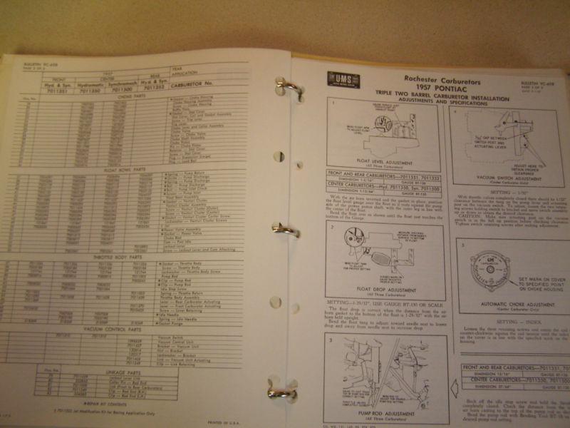 Purchase Vintage Rochester Carburetor Rebuild Manual specifications AFB four barrel in Rio