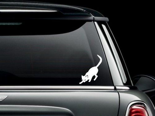 Sneaking hunting cat silhouette car truck vinyl decal bumper sticker us seller