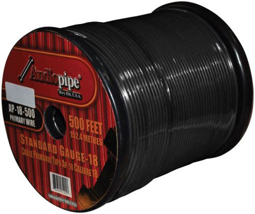 Remote wire 18ga 500' black audiopipe ap18500bk wire
