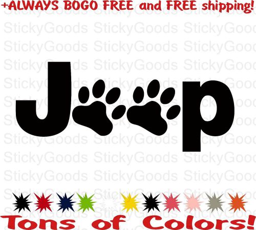 Bogo free!! jeep decal paw prints dog cat vinyl decal sticker car window laptop