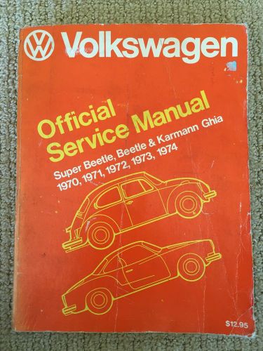 Vintage bentley repair manual vw volkswagen beetle super karmann ghia 1970-1974