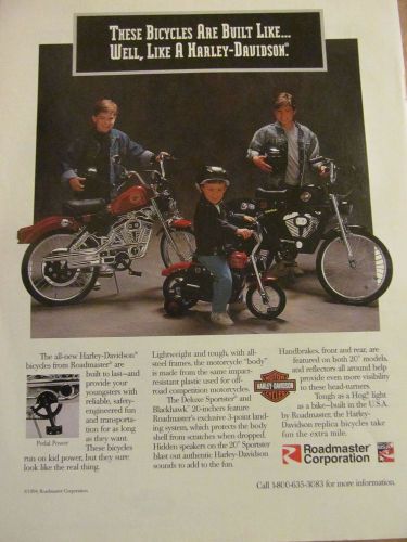 Harley davidson bicycles, full page vintage ad, 1994