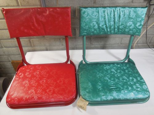 2 vintage 1950's vinyl folding metal boat stadium seat dennis co. tusco mfg.