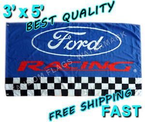 Ford racing flag new 3&#039; x 5&#039; banner mustang f150 f250 shelby diesel falcon cobra