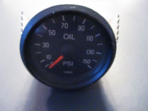 Vintage vdo oil pressure gauge 0-150 psi mechanical 2&#034; face excellent cond
