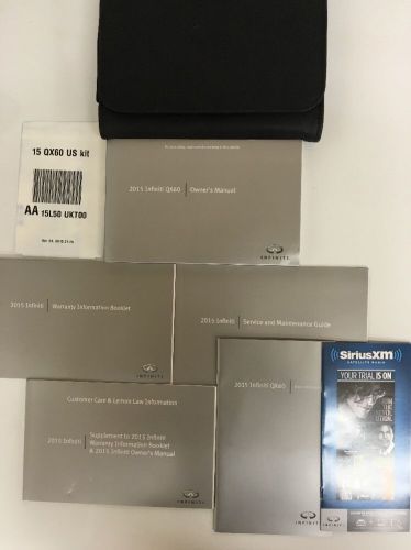 2015 infiniti qx60 owners manual set w/case. new!! free same day s&amp;h! #0339