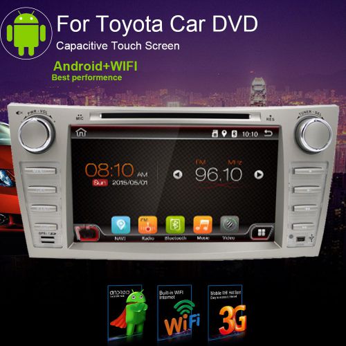 Android 4.4 car stereo dvd player quad-core for toyota camry 2007-2011 gps navi