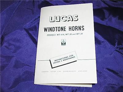 Jaguar mk iv v vii lucas horn instructional booklet