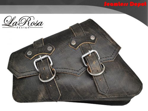 Larosa rustic black leather clasick harley sportster xl 1200 883 left saddlebag
