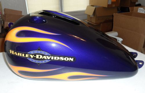 Harley dyna 2005-2014 superglide custom gas tank deep purple w flames oem fuel