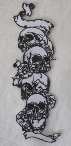Rare large skeleton skull tails motorcycle biker embroidered sew on badge patch