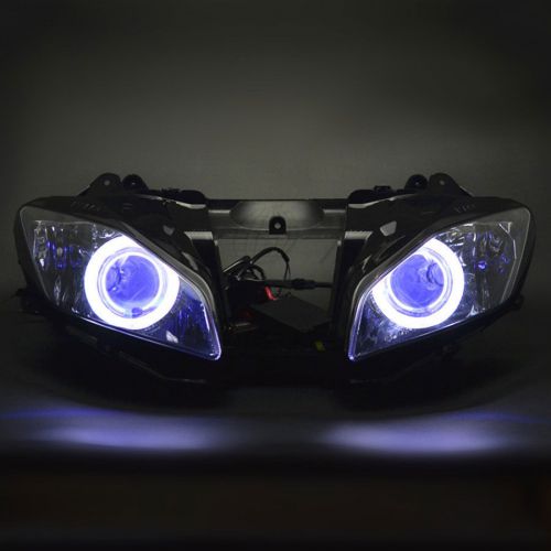 Fully assembled headlight projector lamp demon angel eye for yamaha yzf r6 08-15