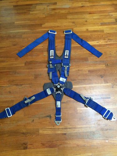 Teamtech blue racing harness seat belt 5pt. safety harness - sfi 16.1!!