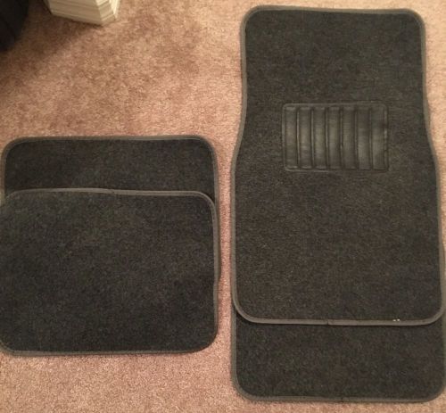 Auto floor mats for car - classic carpet w/ heelpad charcoal 4 pcs front &amp; rear