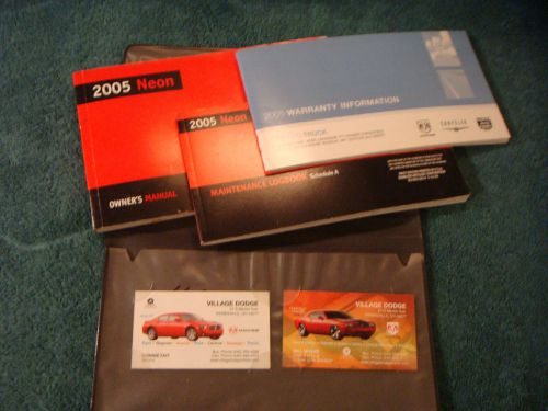 2005 dodge neon owners manual maintenance log &amp; warranty book vinyl pouch vg con