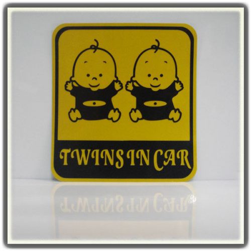 Car motorcyle twins in car  warning reflective trunk decal vinyl sticker #cl248