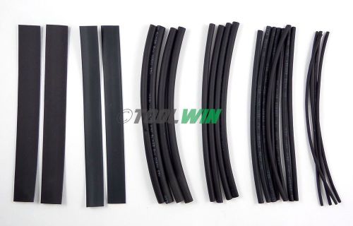 24 pc heat shrink tubing wire wrap assortment set electrical sleeves 6" black