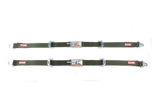 Rally car pair 2&#034; latch &amp; link seat belt 2 point racing lap belts military green