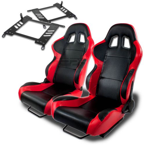 Type-4 racing seat black red pvc+silder+for 00-06 maxima/sentra a33 bracket x2