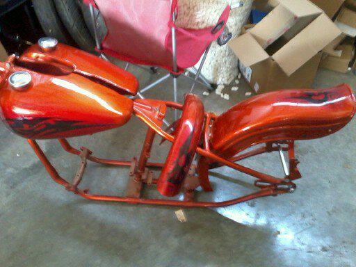 Harley panhead shovelhead chopper bobber custom paint set tanks fenders nice!!!!