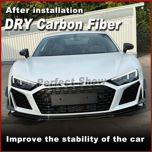 Fit for audi r8 gt v10 2022up dry carbon fiber front bumper lip spoiler splitter