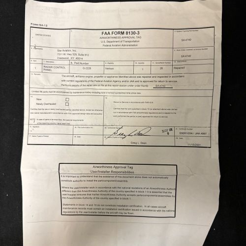 Radar Control Panel; G-2228; 26; REPAIRED, US $500.00, image 7