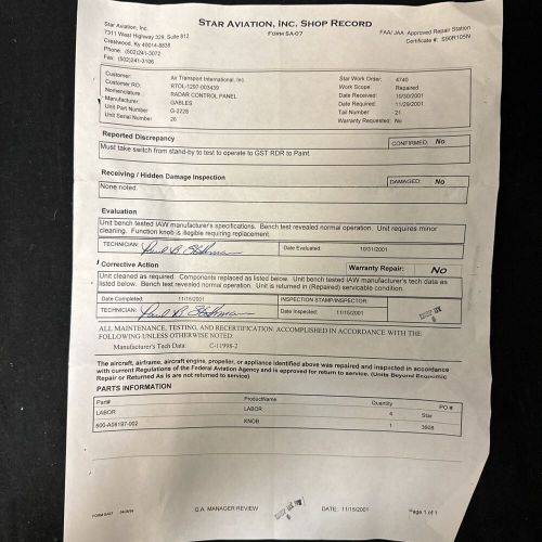 Radar Control Panel; G-2228; 26; REPAIRED, US $500.00, image 8