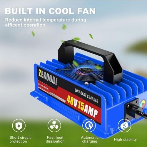 15 AMP Golf Cart Charger for 48 Volt EZGO & TXT with 3-Pin Delta-Q Plug, US $89.99, image 6