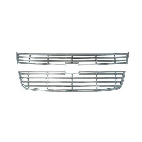Grille insert bully overlay 2 piece w/ emblem cutout chrome plated plastic gi-19