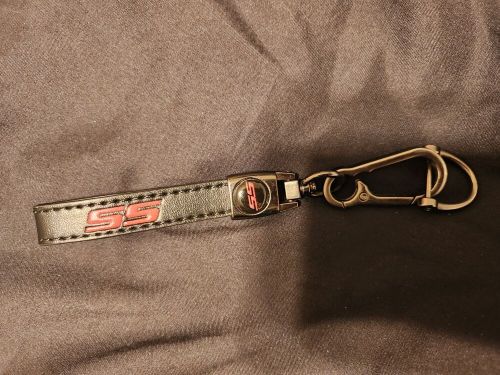 Chevy ss leather lanyard keychain with keyring