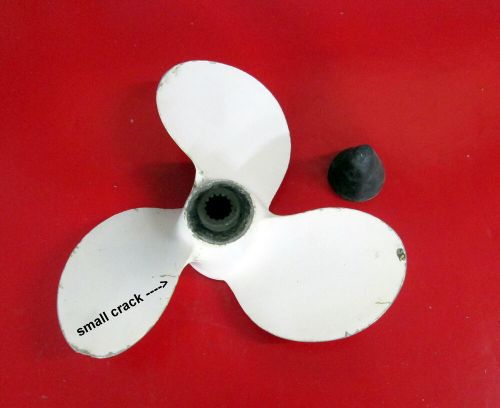 1984 Chrysler 7.5 hp outboard FP296 Aluminum 10" x 7P Propeller w/ Nut cracked, US $25.00, image 2