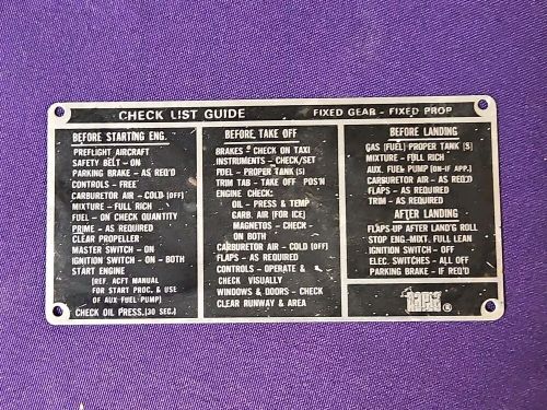 Fixed Gear Safety Placard, US $4.99, image 5