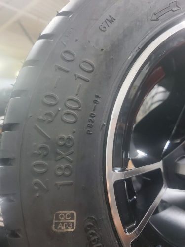 10" machined/black golf cart wheels/tires (205-50-10) - set of 4-18" overall