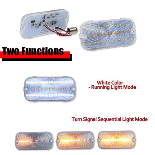 Clear Switchback LED Parking Signal Lights Lenses For 1966 1967 1968 Ford Bronco, US $34.99, image 7