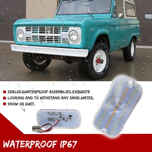 Clear Switchback LED Parking Signal Lights Lenses For 1966 1967 1968 Ford Bronco, US $34.99, image 10