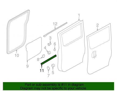 Genuine gm rear side door lower auxiliary weatherstrip 19316923