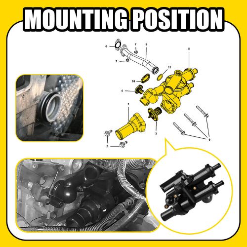 Engine Coolant Thermostat Housing Assembly for 2007-2017 Jeep Compass Patriot EA, US $45.99, image 4